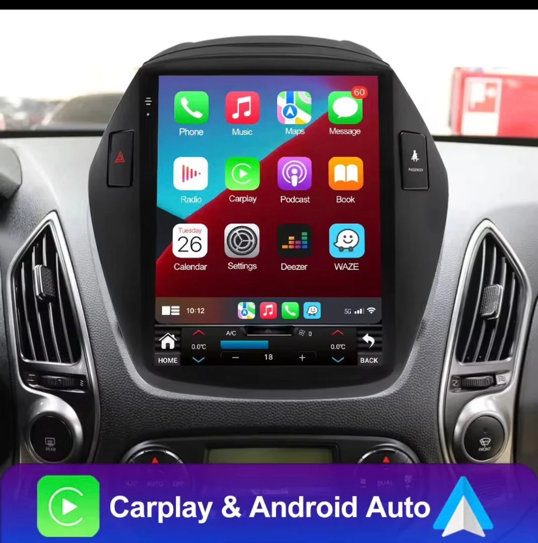 Autoradio LEHX 2 Din Carplay Android 14 pour Hyundai IX35 Tucson 2009-2015