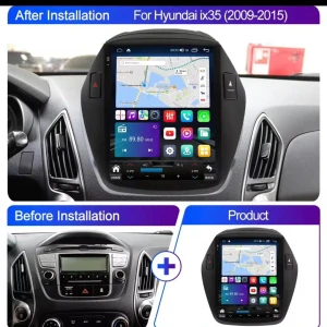 Autoradio LEHX 2 Din Carplay Android 14 pour Hyundai IX35 Tucson 2009-2015